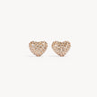 Sparkle Heart Stud Earrings Soft Gold