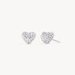 Sparkle Heart Stud Earrings White