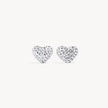 Sparkle Heart Stud Earrings White