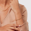 Emily Paper Clip Chain Bracelet Gold on model