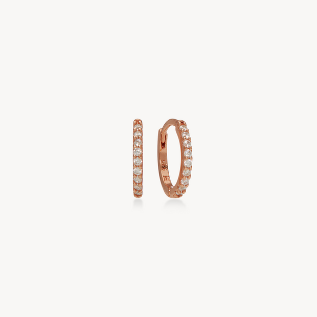 Pavé Hoop Earrings - Mini Rose Gold