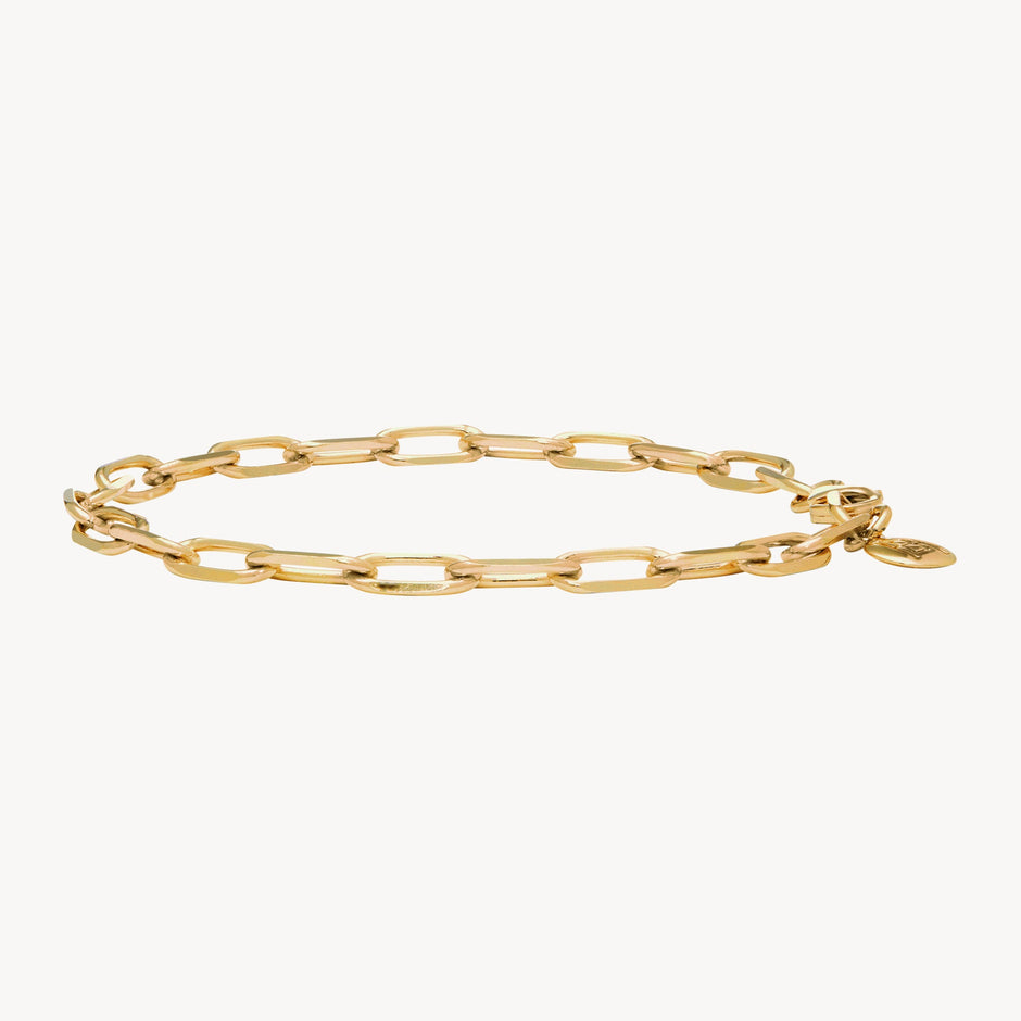 Emily Paper Clip Chain Bracelet Gold