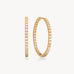 Pavé Hoop Earrings - Medium Gold