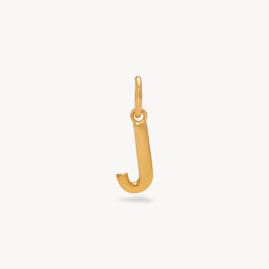 J Letter Charm — Gold