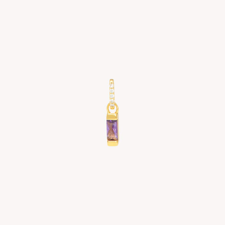 Birthstone Baguette Charm February