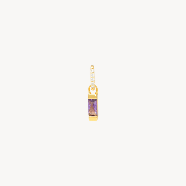 Birthstone Baguette Charm February
