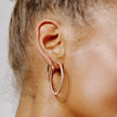 Hoop Earrings - Medium Rose Gold on model