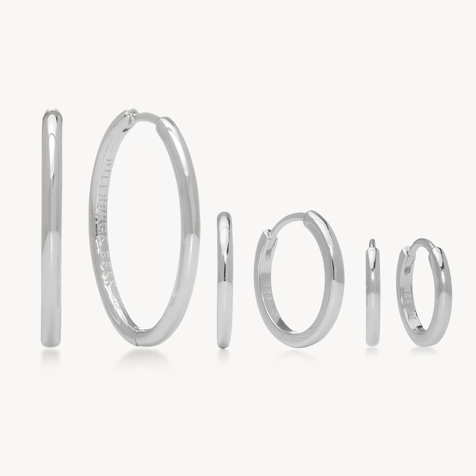 Silver Hoop Earring Trio