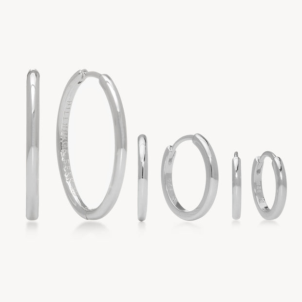 Silver Hoop Earring Trio