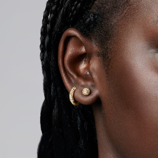 Soft Gold Always On Sparkle Hoop Earrings and 6mm Sparkle Ball Studs