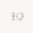 Adore Bezel Hoop Earrings Silver