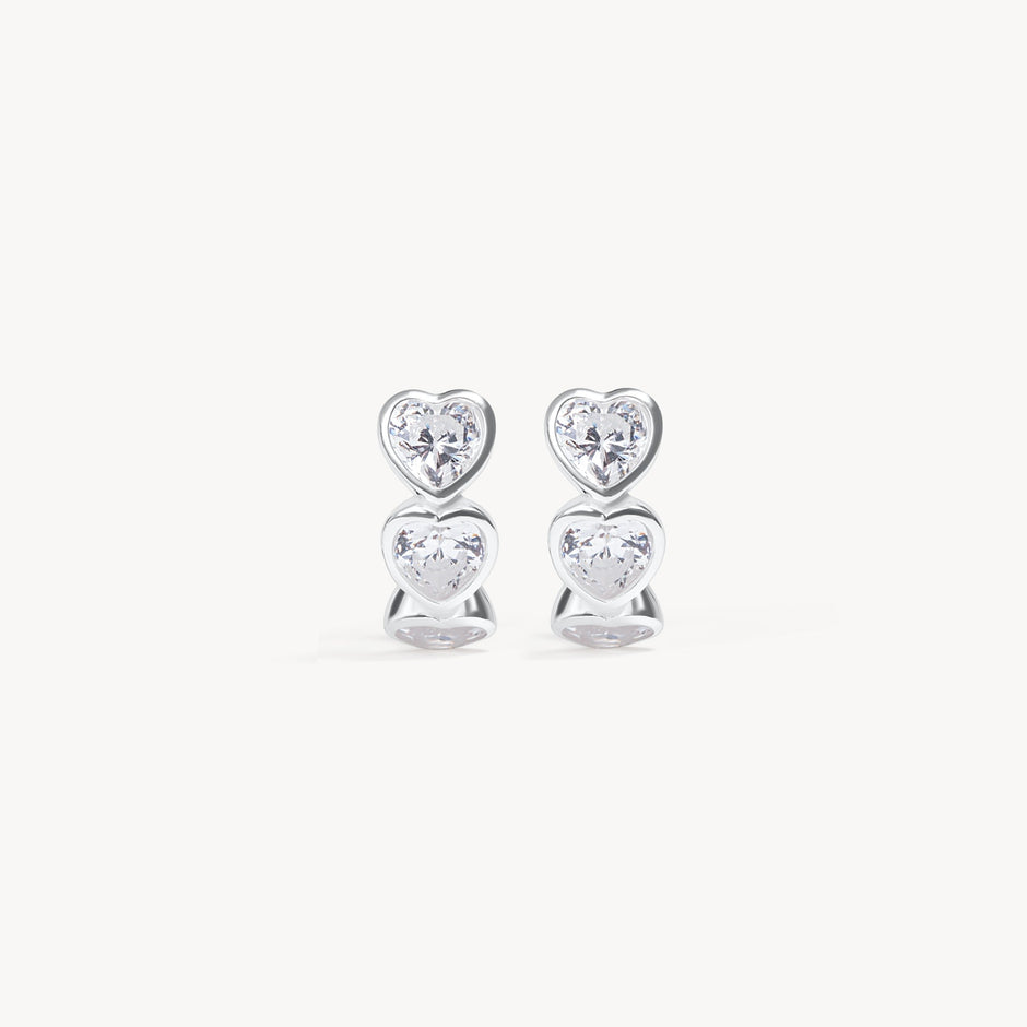 Adore Bezel Hoop Earrings Silver