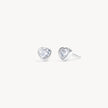 Silver Adore Bezel Stud Earrings