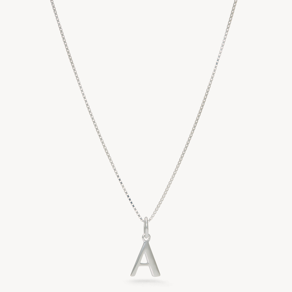 Silver Letter Necklace A