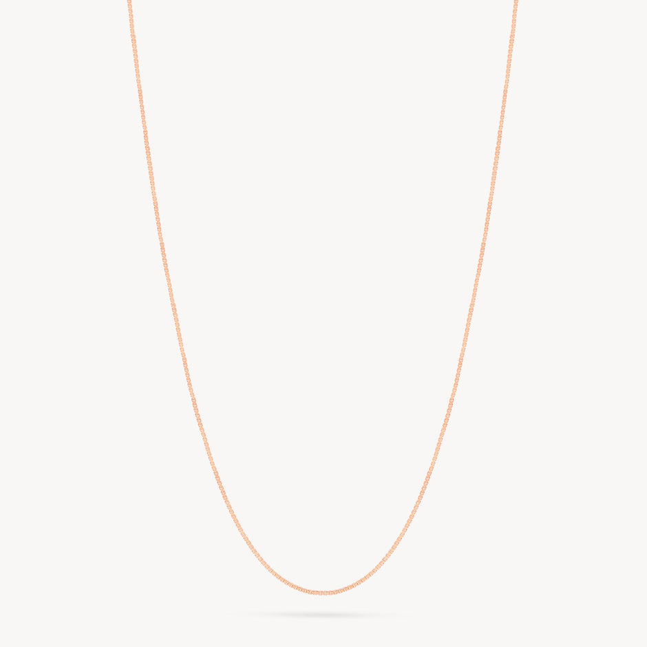 14K Box Chain With Extender Rose Gold