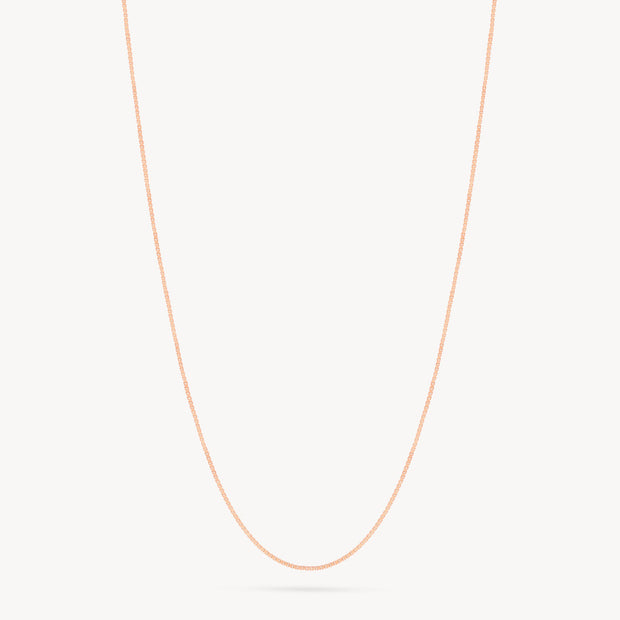 14K Box Chain With Extender Rose Gold