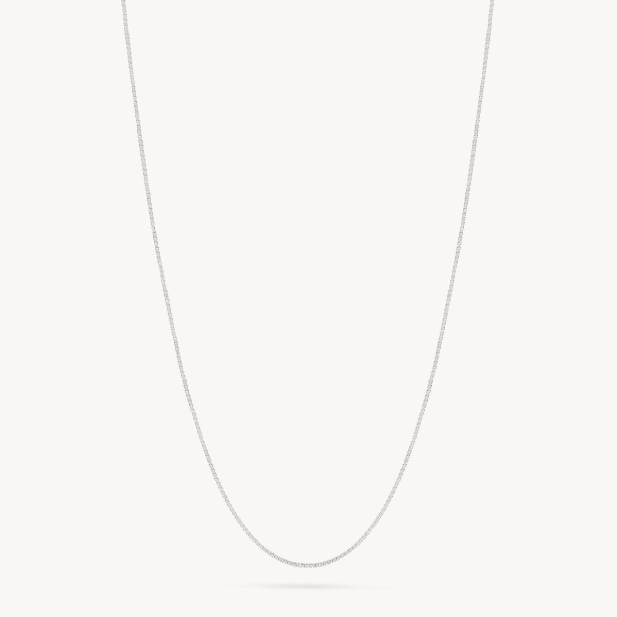14K Box Chain With Extender White Gold