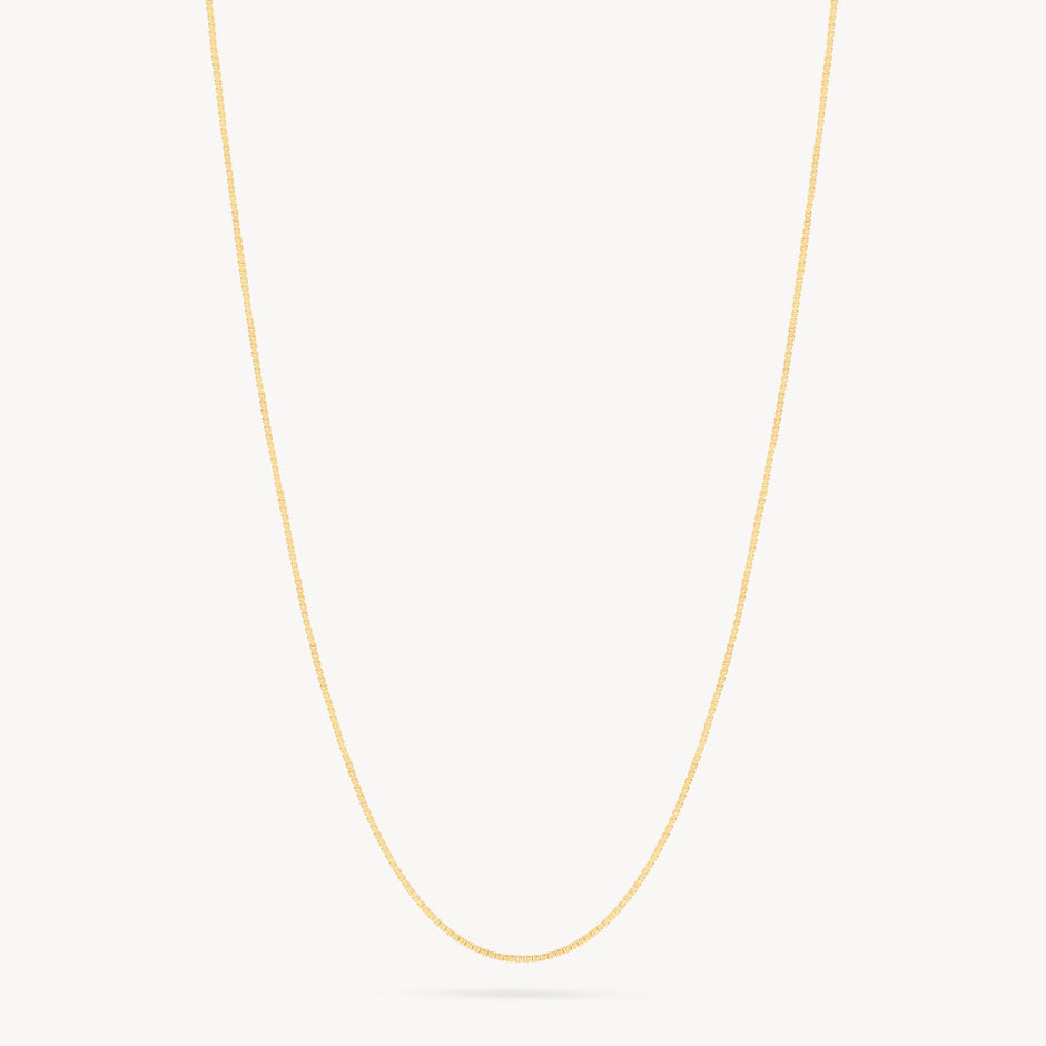 14K Box Chain With Extender Gold