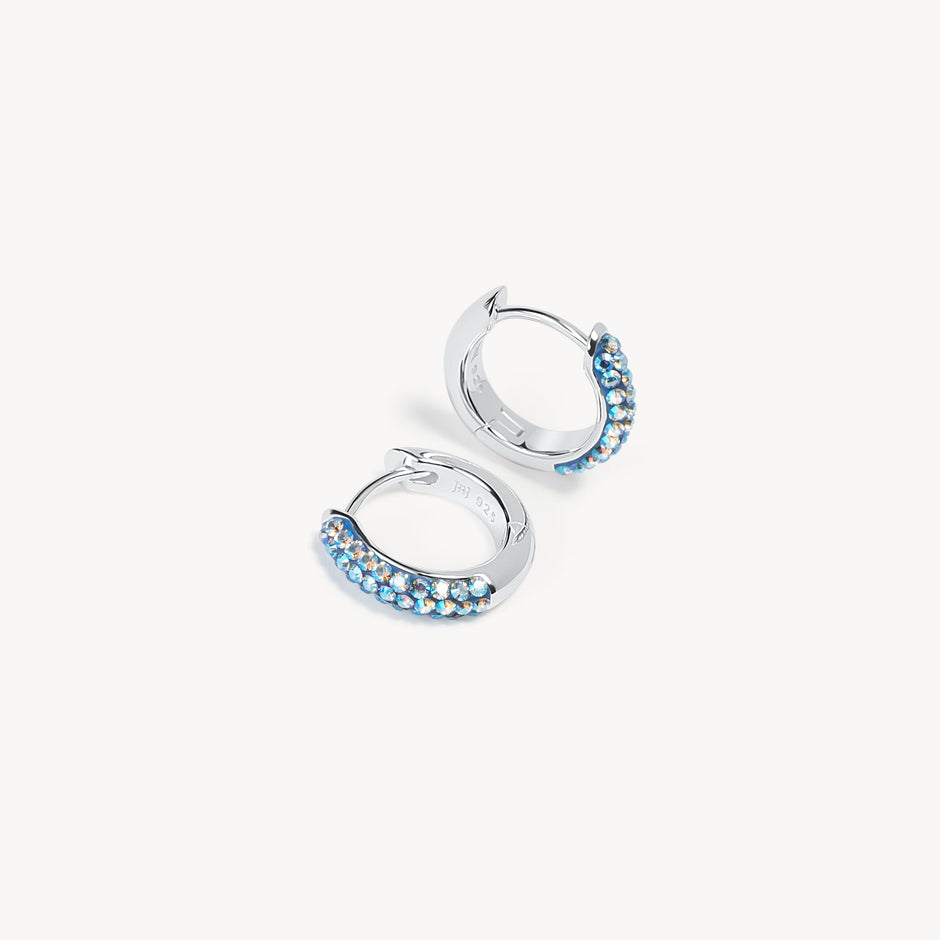 Denim Always On Sparkle Hoop Earrings