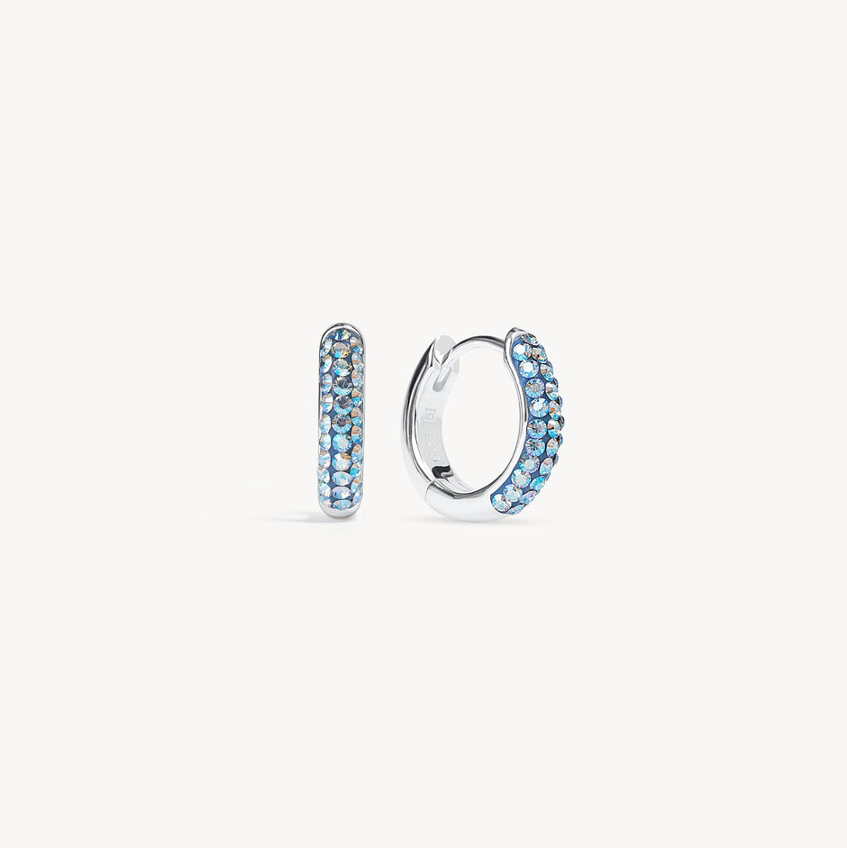 Denim Always On Sparkle Hoop Earrings