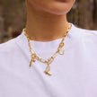 Braided Letter Charm and Ride Boot Charm on model