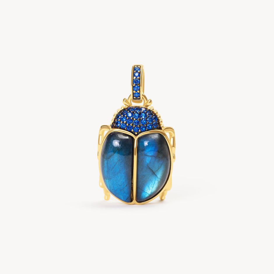 Labradorite Beetle Charm