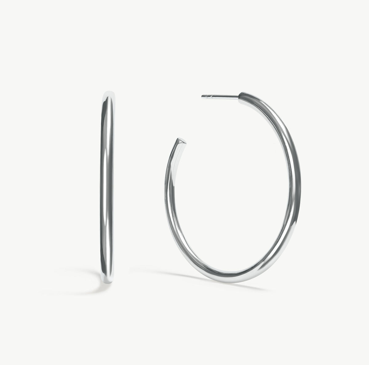 Silver Lightweight Statement Hoop Earrings
