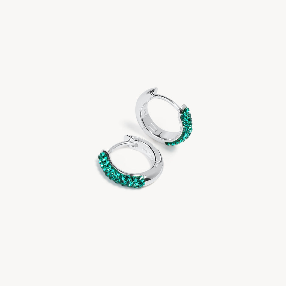 May Birthstone Always On Hoop Earrings