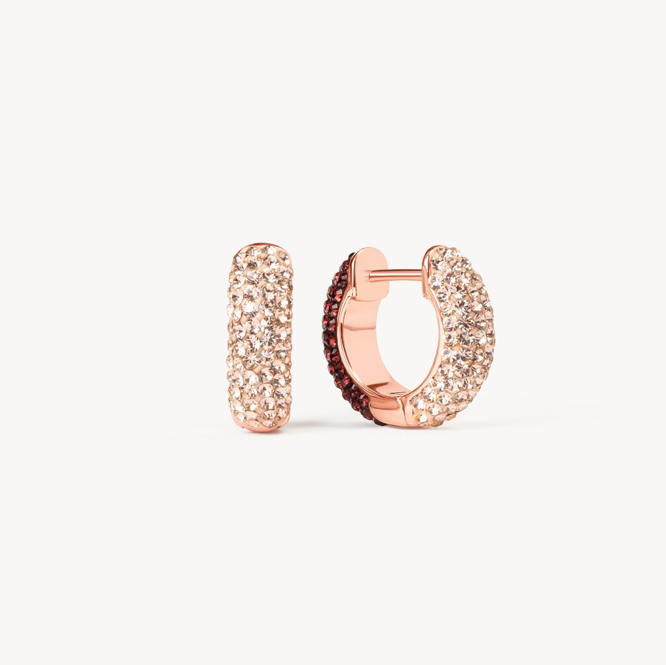 Merlot & Rose Gold Reversible Sparkle Hoop Earrings rose gold side