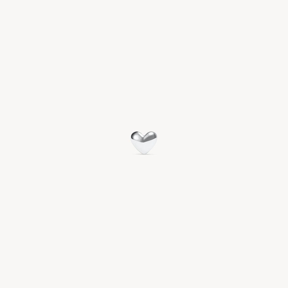 Mini Metal Heart Stud Silver
