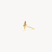 Mini Metal Lightning Stud Earrings Gold Single Angled