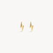 Mini Metal Lightning Stud Earrings Gold Pair 