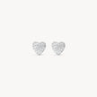 Silver Mini Pavé Heart Stud Earrings