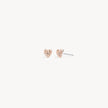 Mini Sparkle Heart Stud Earrings Rose Gold