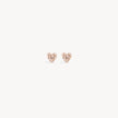 Mini Sparkle Heart Stud Earrings Rose Gold