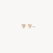 Mini Sparkle Heart Stud Earrings Soft Gold