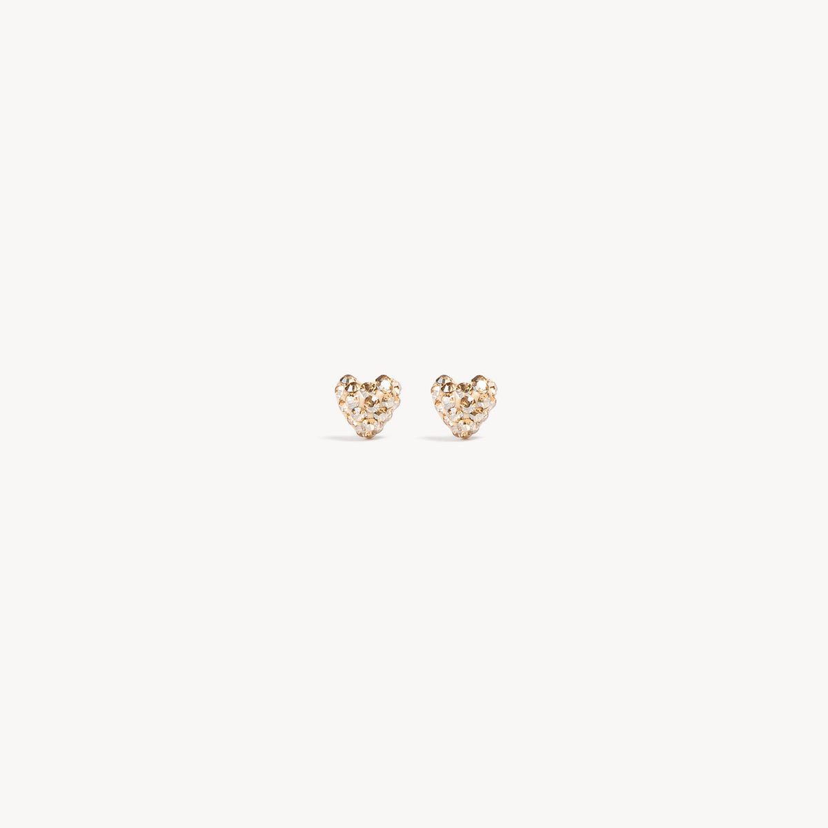 Mini Sparkle Heart Stud Earrings Soft Gold
