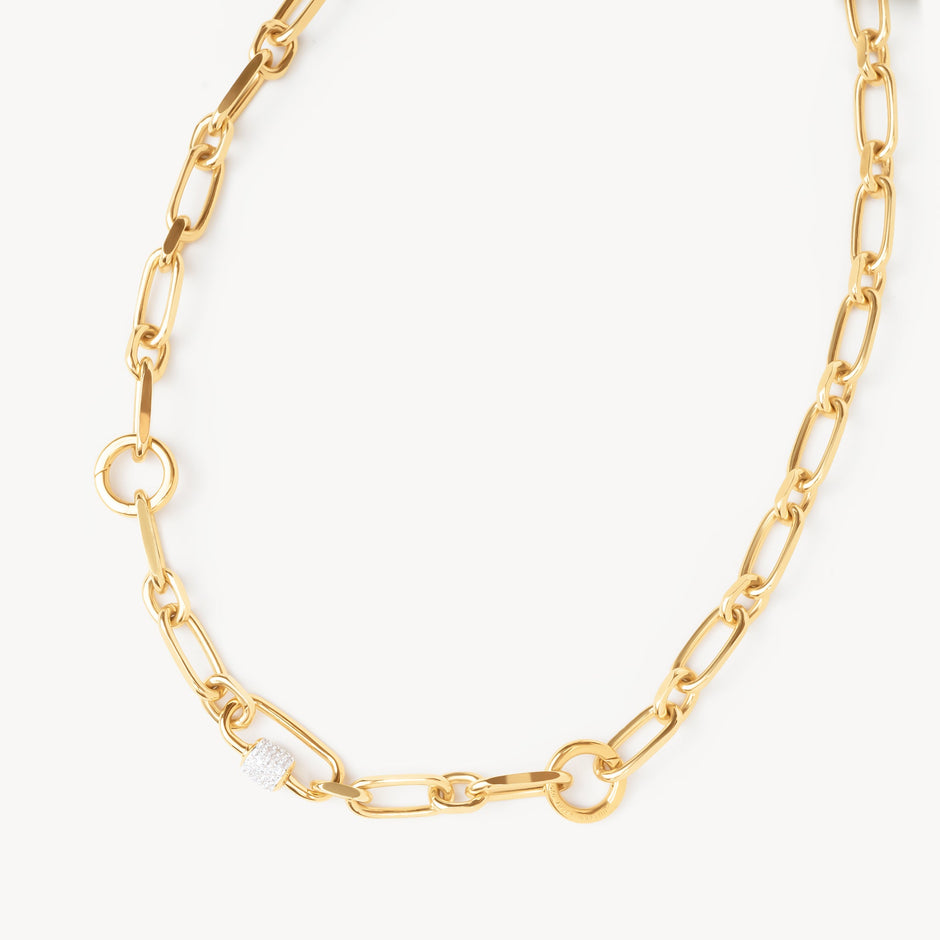 Multi-Station Charm Necklace laying flat