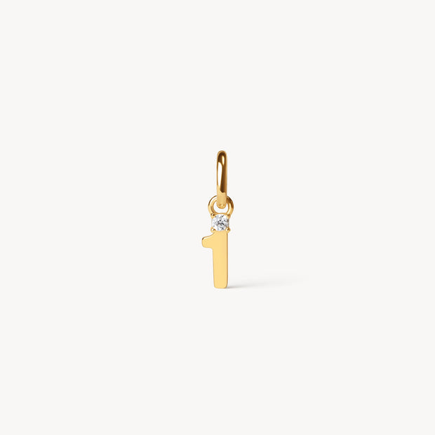 Gold Number Charm 1