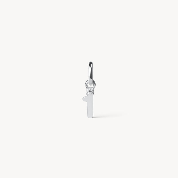 Silver Number Charm 1