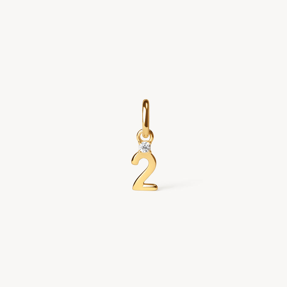 Gold Number Charm 2