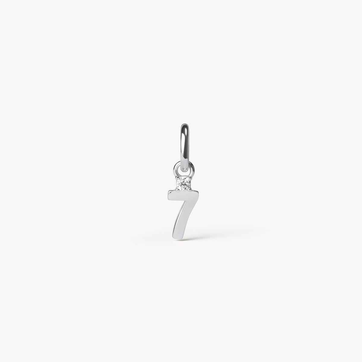 Silver Number Charm 7