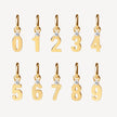 Number Charms in Gold