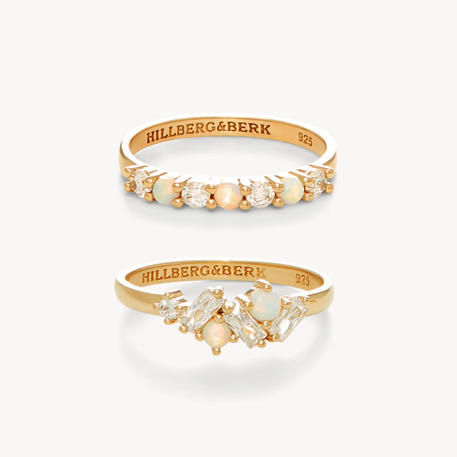 Gold Opal Ring Set