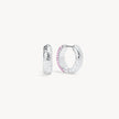 Lilac Sparkle Reversible Hoop Earrings Etched Floral Side