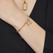 Silver Carabiner Twist Link Charm Holder and Gold 2025 Charm on model