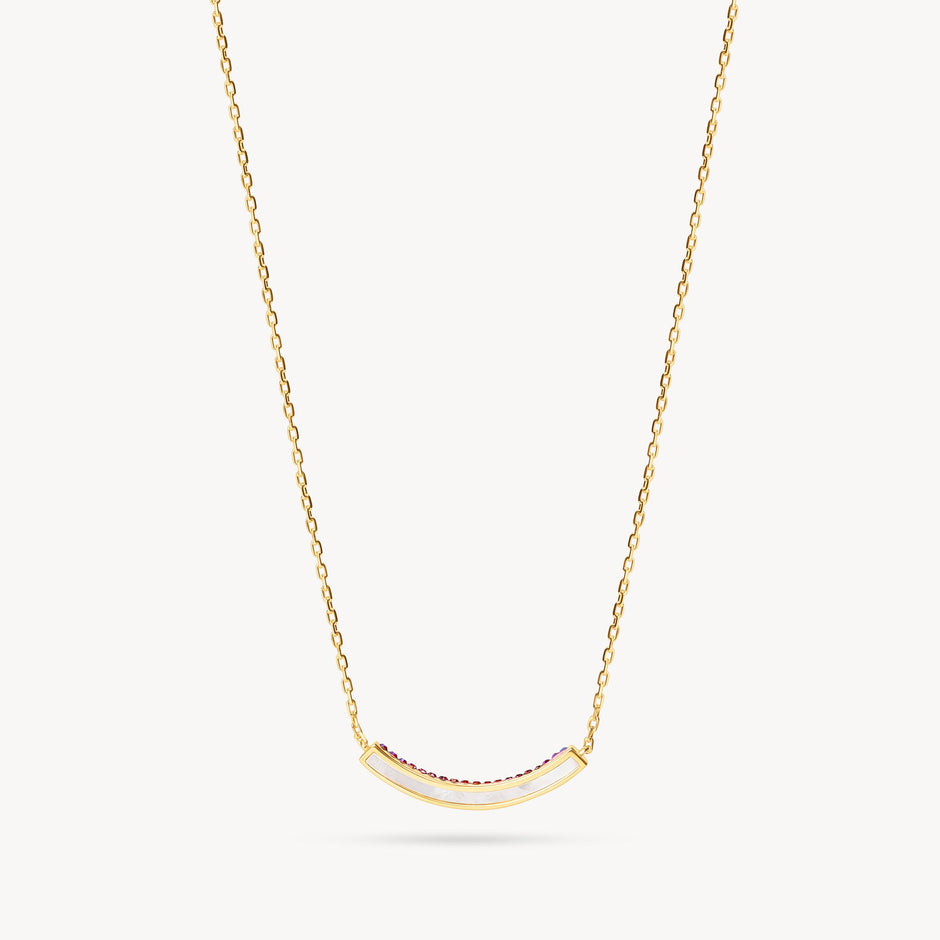 Wildflower Curved Sparkle Bar Necklace