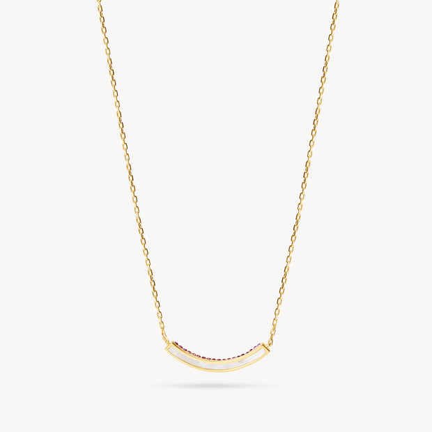 Wildflower Curved Sparkle Bar Necklace