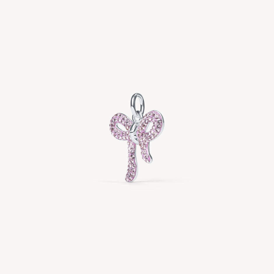 Lilac Sparkle Bow Charm angled