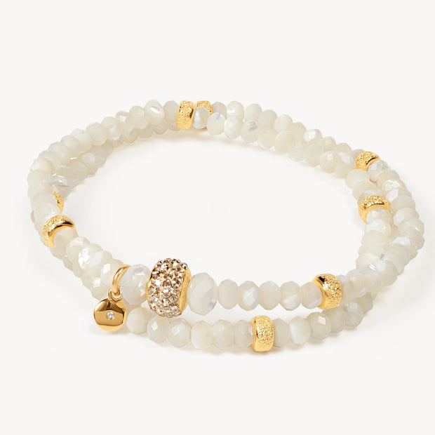 Soft Gold Sparkle Ball™ Double Wrap Bracelet